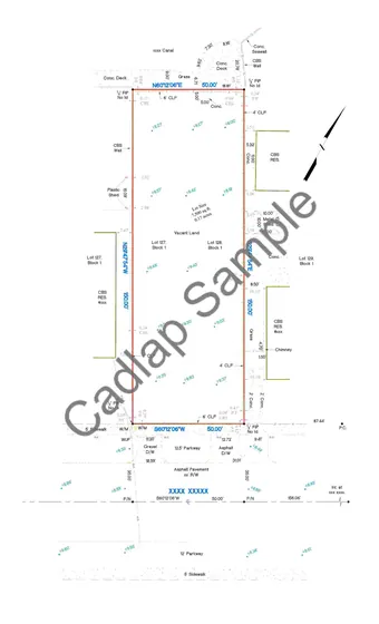 Topographic survey sample drawing